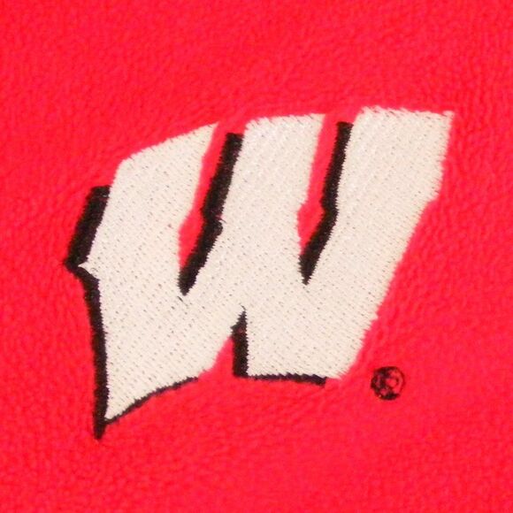 Columbia WISCONSIN Fleece, XL, University of W Logo, Long sleeve, Pullover Red - Picture 2 of 11